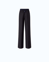 Pantalon palazzo en laine mélangée stretch - | Pinko