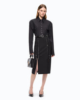 Gonna midi aderente con doppio spacco - | Pinko