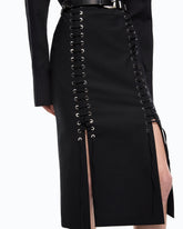 Gonna midi aderente con doppio spacco - | Pinko