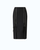 Jupe midi ajustée à double fente - | Pinko