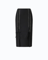Gonna midi aderente con doppio spacco - | Pinko