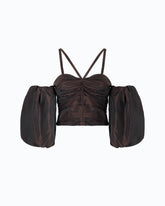 Top corto con maniche a palloncino - | Pinko