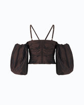 Top corto con maniche a palloncino - | Pinko