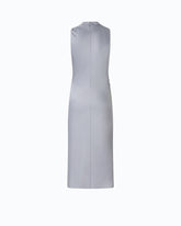 Abito midi a tubino con collo drappeggiato - | Pinko