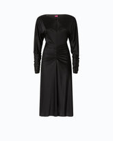 Abito midi effetto satin con arricci - | Pinko