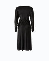Abito midi effetto satin con arricci - | Pinko