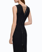 Abito midi aderente con stringhe - | Pinko