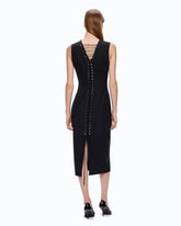 Abito midi aderente con stringhe - | Pinko