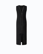 Slim-fit midi dress with lacing - Black | Pinko