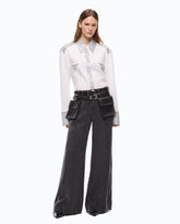 Camicia in popeline con decorazioni in strass - | Pinko