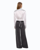 Poplin shirt with strass embellishments - | Pinko
