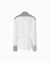 Poplin shirt with strass embellishments - | Pinko