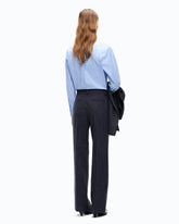 Pantalon à rayures en laine mélangée - | Pinko
