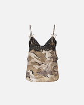 Camouflage top with lace - | Pinko