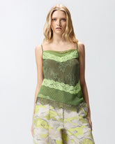 Top in pizzo effetto patchwork - | Pinko