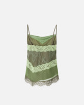 Top in pizzo effetto patchwork - | Pinko