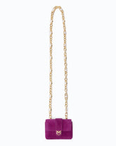 Portacarte Pocket Necklace in suede con tracolla gioiello - | Pinko