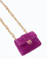 Portacarte Pocket Necklace in suede con tracolla gioiello - | Pinko