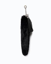 Porte-clés breloque clouté en fourrure synthétique - Noir | Pinko