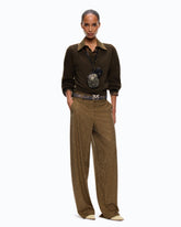 Pantalon barrel à strass - Vert | Pinko
