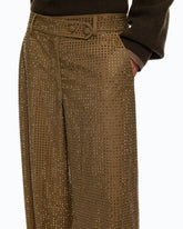 Pantaloni barrel fit con strass - | Pinko