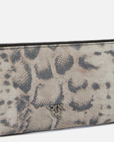 Bolso pochette de hombro mediano New Horizontal de ante con estampado de pitón - | Pinko