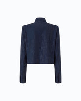 Cropped jacket with rhinestones - | Pinko