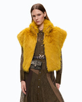Gilet cropped effetto pelliccia - | Pinko