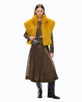 Gilet cropped effetto pelliccia - | Pinko