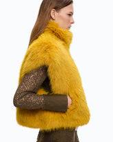 Gilet cropped effetto pelliccia - | Pinko