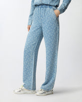 Pantaloni in denim con logo Love Birds - Blu | Pinko