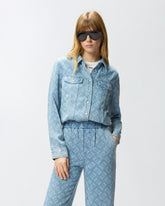 Camicia in denim con logo Love Birds - | Pinko