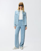 Camicia in denim con logo Love Birds - | Pinko