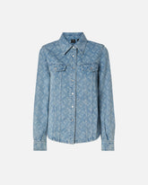 Camicia in denim con logo Love Birds - | Pinko