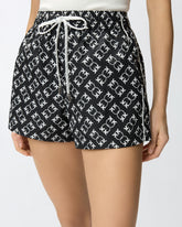 Shorts con logo Love Birds all over - Muticolor Nero-Bianco | Pinko