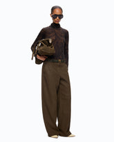 Pantalon droit façon nubuck - | Pinko