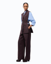 Pantaloni barrel fit in tela fiammata - | Pinko