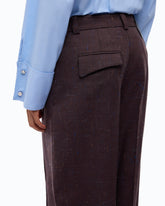 Pantaloni barrel fit in tela fiammata - | Pinko