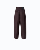 Pantaloni barrel fit in tela fiammata - | Pinko