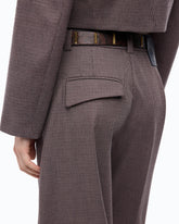 Barrel-fit trousers with micro houndstooth motif - | Pinko