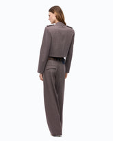 Veste cropped à micro-motif pied-de-poule - | Pinko