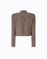 Veste cropped à micro-motif pied-de-poule - | Pinko