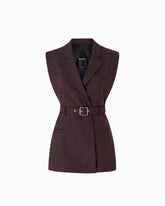 Giacca gilet aperta ai lati con cintura - | Pinko