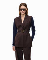 Veste sans manches ceinturée ouverte sur les côtés - | Pinko