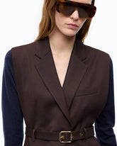 Veste sans manches ceinturée ouverte sur les côtés - | Pinko