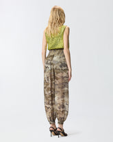 Pantaloni balloon camouflage con vita alta - | Pinko