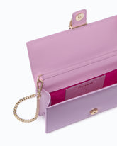 PINKO Galleria Love Bag One Flat medium hand-held clutch in leather and satin with chatons - | Pinko