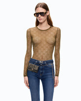 Stretch lace sweater with Love Birds logo motif - | Pinko