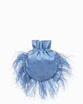 Borsa pouch a tracolla piccola in nappa con piume e borchie PINKO Galleria - | Pinko