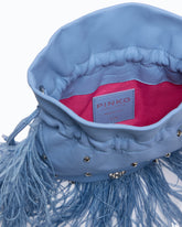 Borsa pouch a tracolla piccola in nappa con piume e borchie PINKO Galleria - | Pinko